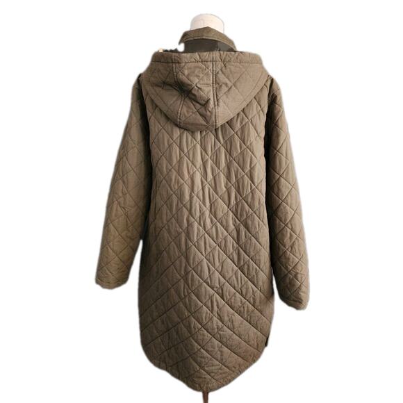 L.L. Bean Women's Bean Cozy Warm Thermore Quilted Coat Khaki Green Size XL - Picture 2 of 12